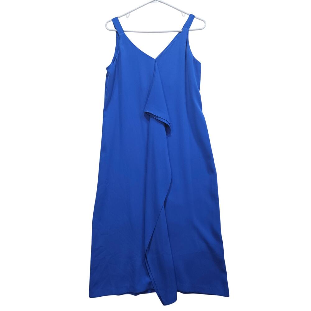 Nine West Royal Blue Sleeveless Dress Ruffle Size 6 NWT $99 Career Chic Classic